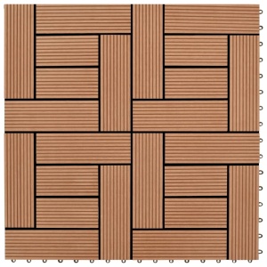 Plăci de pardoseală, 22 buc., maro, 30 x 30 cm, WPC, 2 mp