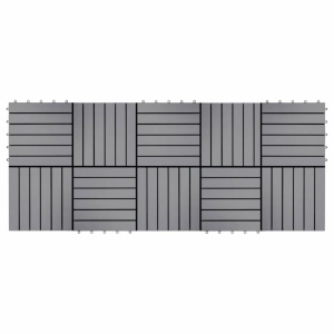 Plăci pardoseală, 10 buc., gri, 30x30 cm, lemn masiv de acacia - Img 2
