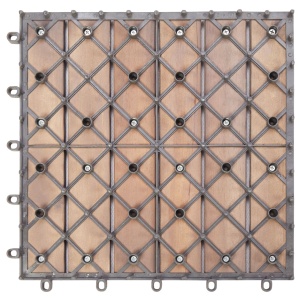 Plăci pardoseală, 10 buc., gri, 30x30 cm, lemn masiv de acacia - Img 5