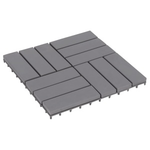 Plăci pardoseală, 30 buc., gri, 30x30 cm, lemn masiv de acacia