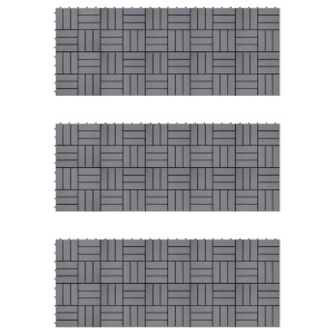 Plăci pardoseală, 30 buc., gri, 30x30 cm, lemn masiv de acacia - Img 2