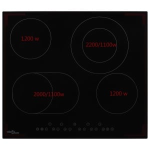 Plită ceramică cu 4 arzătoare, control tactil, 6600 W - Img 2