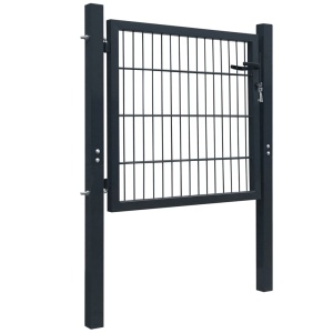 Poartă 2D pentru gard (simplă) 106 x 130 cm, gri antracit - Img 2
