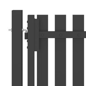 Poartă de gard grădină, antracit, 1 x 1,75 m, oțel - Img 3