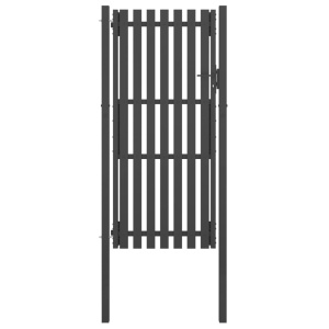 Poartă de gard grădină, antracit, 1 x 2,5 m, oțel
