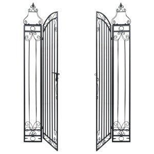 Poartă de grădină ornamentală, 122 x 20,5 x 160 cm, fier forjat - Img 3