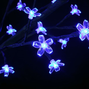 Pom Crăciun, 1200 LED-uri lumină albastră flori de cireș 400 cm - Img 5