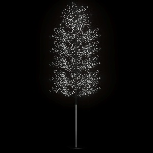 Pom Crăciun, 2000 LED-uri alb rece, flori de cireș, 500 cm - Img 4