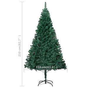 Pom de Crăciun artificial cu ramuri groase, verde, 210 cm, PVC - Img 5