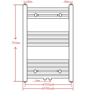 Radiator port-prosop incălzire centrală baie, drept, 500 x 764 mm, gri - Img 9