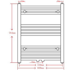 Radiator port-prosop incălzire centrală baie, drept, 600x764 mm, negru - Img 9