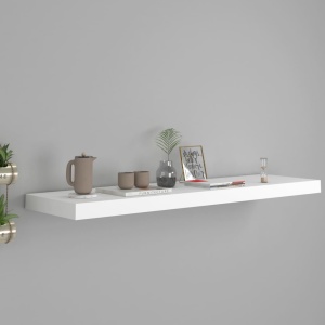 Raft de perete suspendat, alb, 90x23,5x3,8 cm, MDF