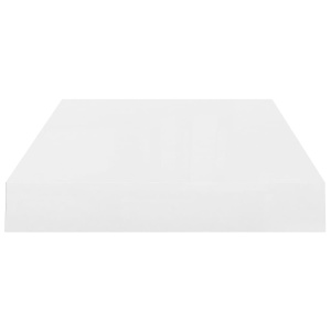Raft de perete suspendat, alb extralucios, 40x23x3,8 cm, MDF - Img 8