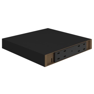 Raft de perete suspendat, negru, 23x23,5x3,8 cm, MDF - Img 6