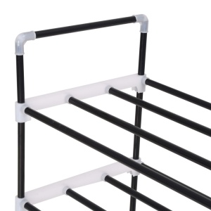 Raft incălțăminte cu 4 etajere din metal și plastic, Negru - Img 7