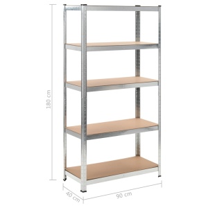 Rafturi de depozitare, 2 buc, 90 x 40 x 180 cm, MDF - Img 9