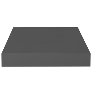 Rafturi de perete, 2 buc., gri extralucios, 23x23,5x3,8 cm, MDF - Img 8