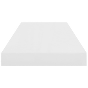 Rafturi de perete, 4 buc., alb extralucios, 60x23,5x3,8 cm, MDF - Img 5