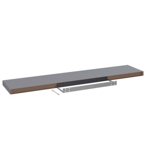 Rafturi de perete suspendate, 2 buc., gri, 120x23,5x3,8 cm, MDF - Img 6