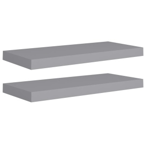 Rafturi de perete suspendate, 2 buc., gri, 60x23,5x3,8 cm, MDF - Img 2