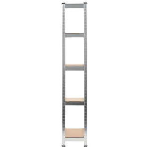 Rafturi depozitare, 3 buc., argintiu, 75x30x172cm, oțel & MDF - Img 4