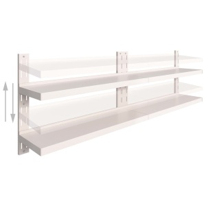 Rafturi suspendate 2 niveluri 2 buc. 240x30 cm oțel inoxidabil - Img 3
