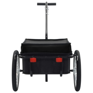 Remorcă de bicicletă/Căruț de mână, negru, 155x61x83 cm, oțel - Img 4