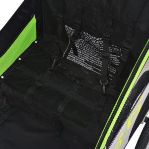 Remorcă de bicicletă pentru copii, gri și verde, 30 kg - Img 4