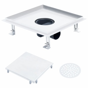 Rigolă de duș capac plat gresie 2-in-1 25x25 cm oțel inoxidabil - Img 5