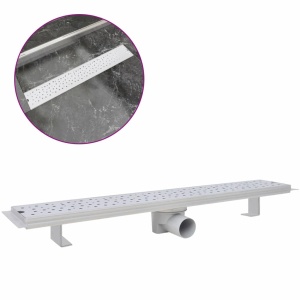 Rigolă duș liniară, model bule, oțel inoxidabil, 730 x 140 mm - Img 2