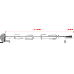 Rotisor cu motor profesional pentru grătar, oțel, 1000 mm - Img 6