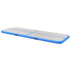 Saltea gimnastică gonflabilă cu pompă albastru 500x100x10cm PVC - Img 8