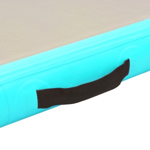 Saltea gimnastică gonflabilă cu pompă verde 300x100x10cm PVC - Img 12