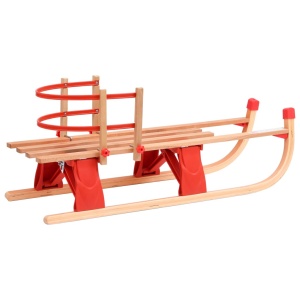 Sanie pliabilă pentru zăpadă cu spătar, 110 cm, lemn - Img 3