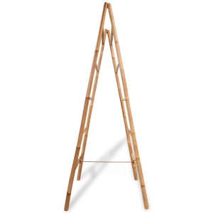 Scară dublă pentru prosoape cu 5 trepte din bambus 50 x 160 cm - Img 3