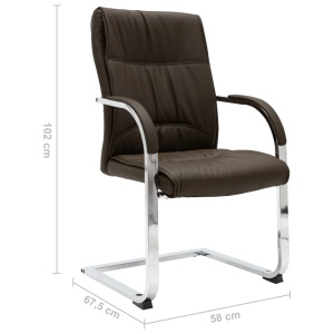 Scaun de birou tip consolă, maro, piele ecologică - Img 5