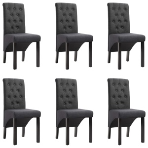 Scaun de bucătărie, 6 buc., gri inchis, material textil