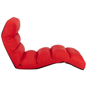 Scaun de podea pliabil, roșu, piele ecologică - Img 3