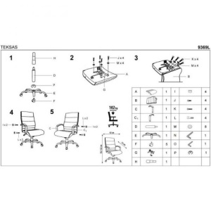 Scaun directorial piele HM Teksas negru - Img 4