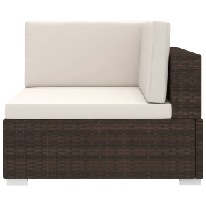 Scaun modular de colț, 1 buc., maro, poliratan, cu perne - Img 3