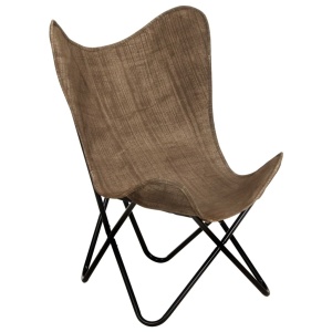 Scaun tip fluture, gri taupe, pânză