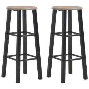 Scaune de bar, 2 buc., negru, MDF