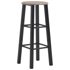 Scaune de bar, 2 buc., negru, MDF - Img 2