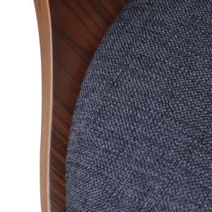 Scaune de bucătărie, 2 buc., gri inchis, lemn curbat & textil - Img 5