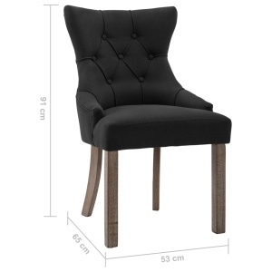 Scaune de bucătărie, 2 buc., negru, material textil - Img 7