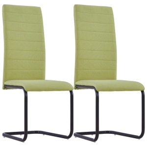 Scaune de bucătărie consolă, 2 buc., verde, textil