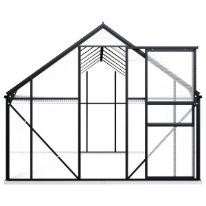 Seră cu un cadru de bază, antracit, 9,31 m², aluminiu - Img 4