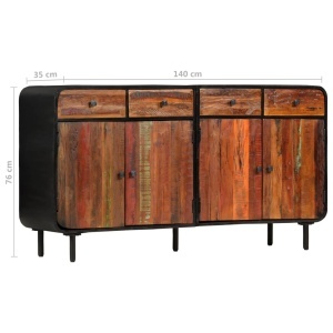 Servantă, 140 x 35 x 76 cm, lemn masiv reciclat - Img 12