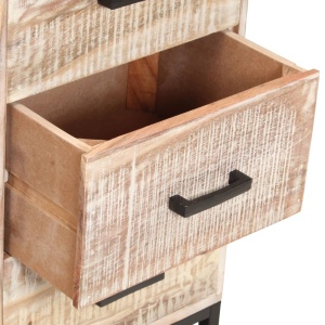 Servantă, alb, 73 x 30 x 75 cm, lemn masiv de acacia - Img 5