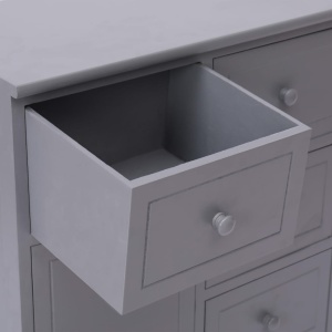 Servantă cu 10 sertare, gri, 113 x 30 x 79 cm, lemn - Img 2